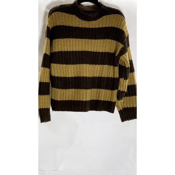 DAZY Women's Brown-Tan Crewneck Knit Long Sleeve Pullover Sweater SZ S - Picture 1 of 10